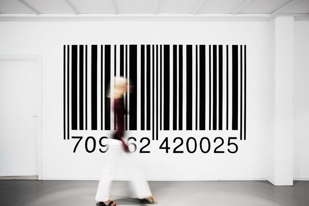 barcode-and-blurry-woman